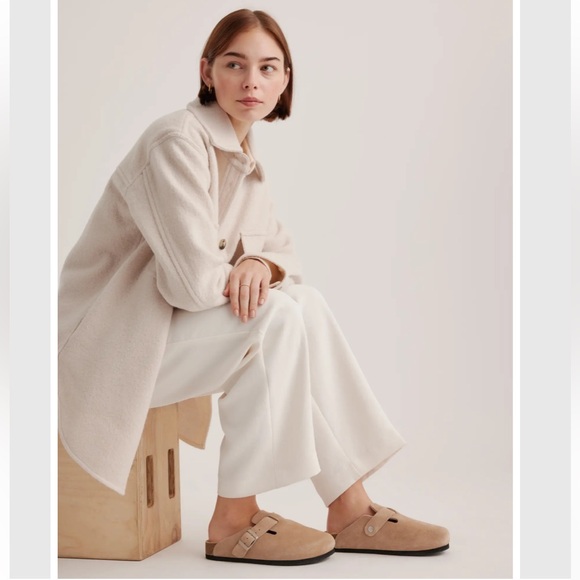 Quince Shoes - Quince NWT suede water repellent mule clog in dune Boston slide fall neutral 9